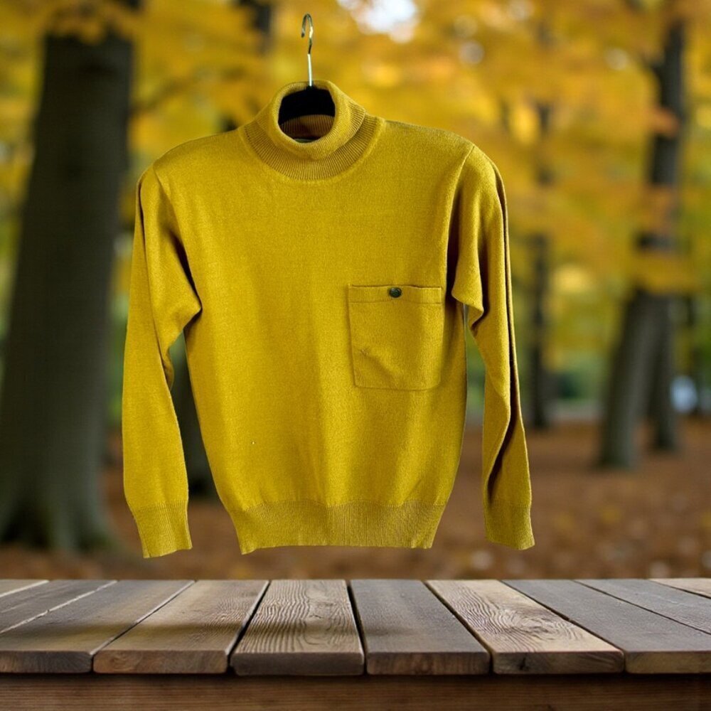 Jones New York Vintage Mustard Gold Turtleneck Sweater Petite